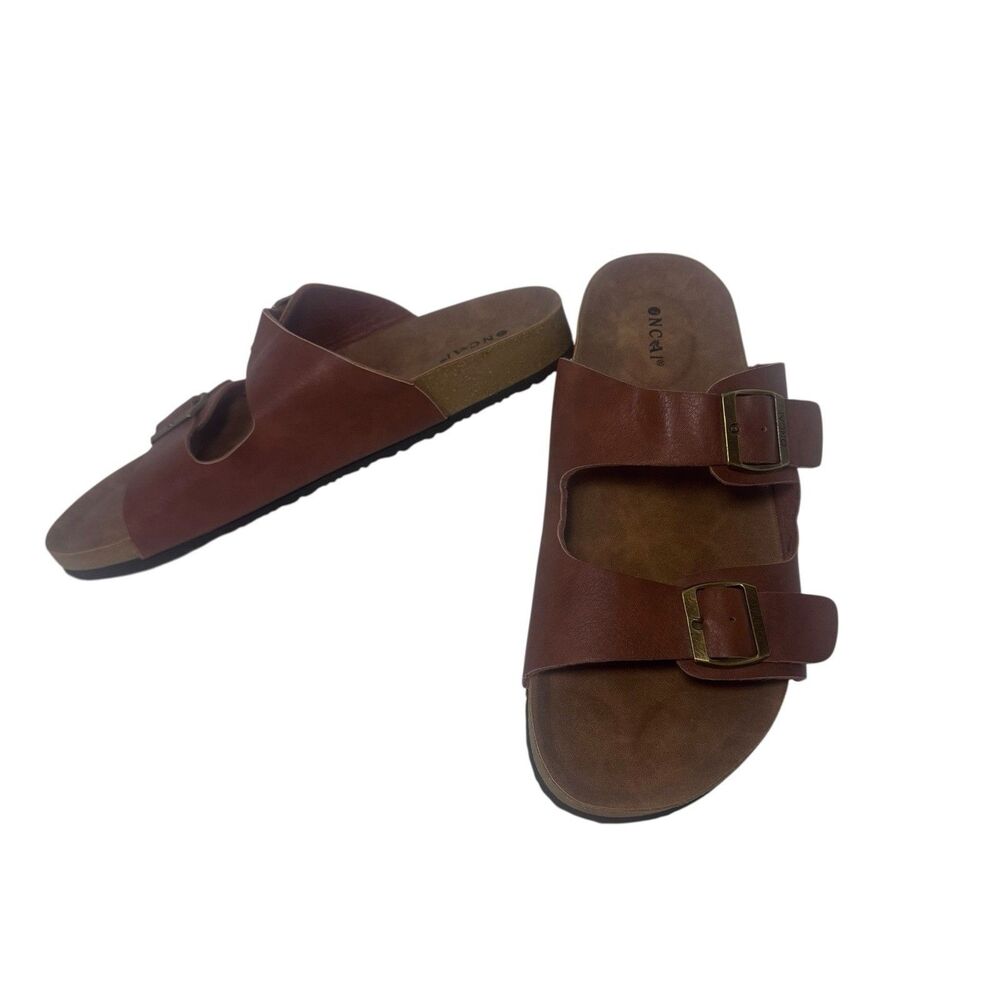Mens Oncai brown leather Sandals Size 12 EU 46 Fast Shipping
